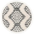 Safavieh 3 x 3 ft. Moroccan Tassel Shag Round Rug, Ivory & Grey MTS652F-3R